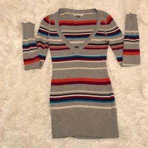 AERO Multi color stripe V-neck sweater